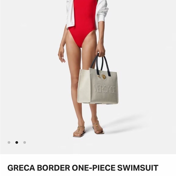 Versace greca border one piece swimsuit New - Picture 1 of 6